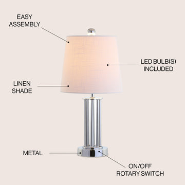 Lillian 18" Metal Mini LED Table Lamp - JONATHAN Y